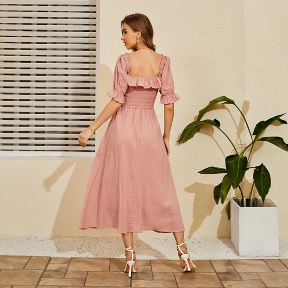 Women’s Vintage Ruffled Half Sleeve Summer Flowy Maxi Dress XL NWT - Picture 3 of 9